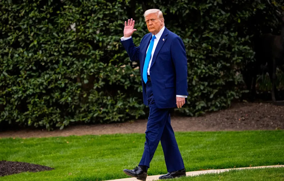 On his 101st day in office, Trump blames Biden for the stock market